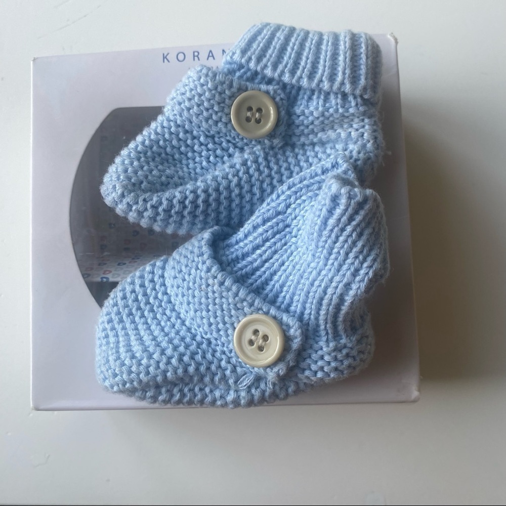 Baby Boy Knitted Bootie in Powder Blue